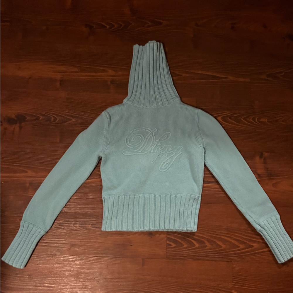 Dkny Blue Cowl Neck Sweater